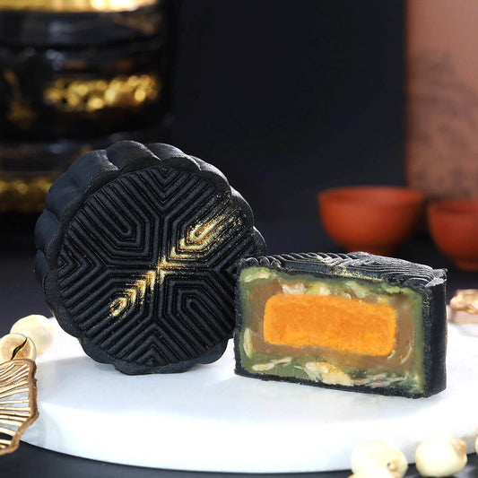 Charcoal Golden Emerald - Baked Skin Mooncake