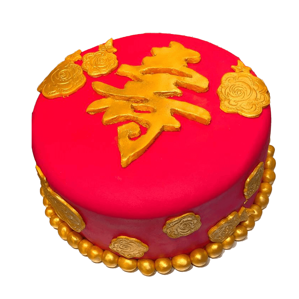 Royal Red and Gold Longevity Cake