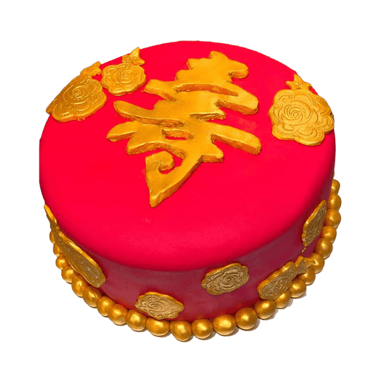 Royal Red and Gold Longevity Cake